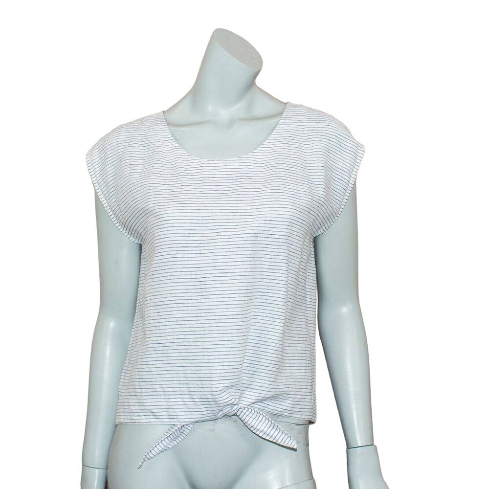 J.CREW Collection tie-Front tee Blue Striped Size 4